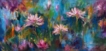 By Palette Knife Painting - the image of lotus by knife
